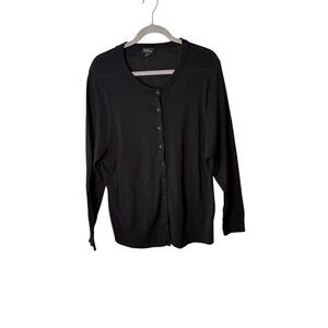 Torrid Womens Black Button-Front Cardigan Sweater Size 1 Lightweight Long Sleeve